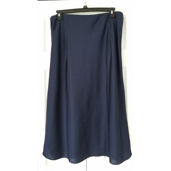 J. Crew Gwyneth Slip Midi Skirt Size Large Dark Navy Blue NWT AC467 - Picture 3 of 4